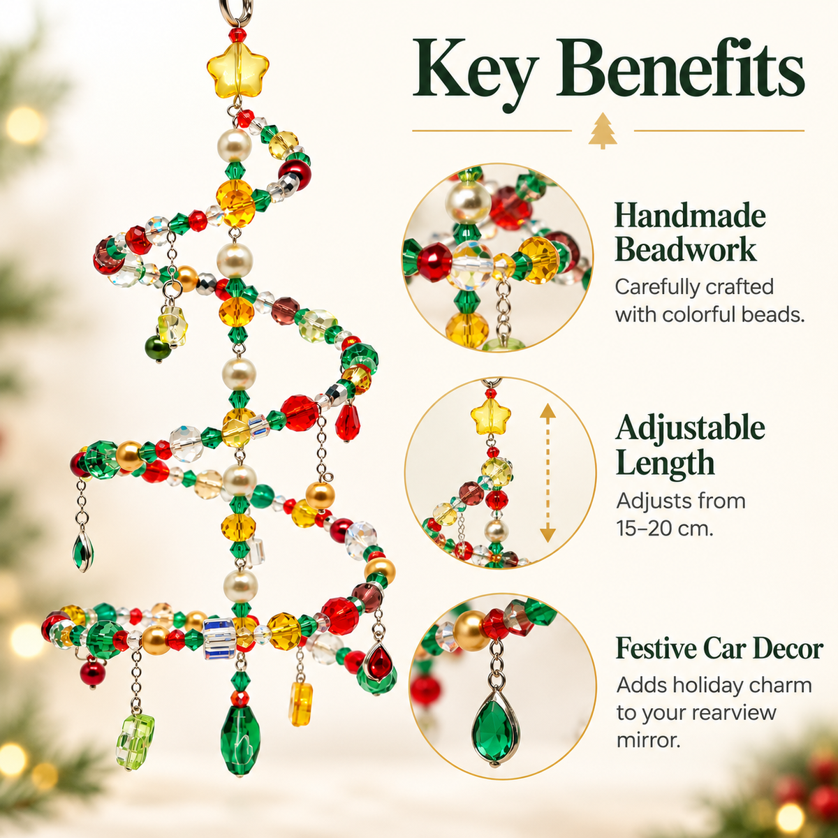 Crystal Christmas Tree Car Pendant Charms