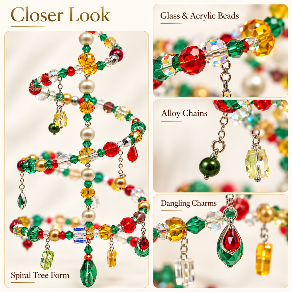 Christmas Tree Beaded Car Pendant Charms