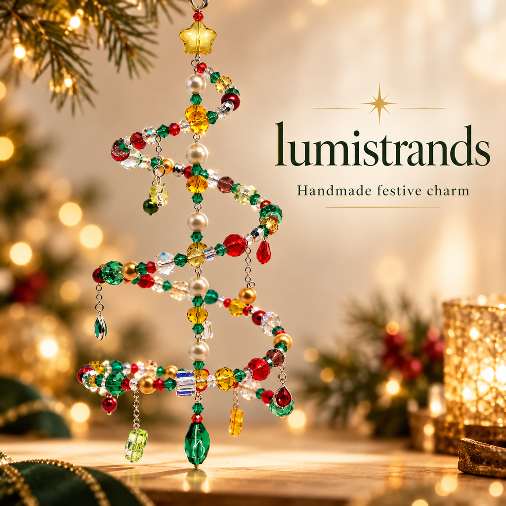 Christmas Tree Beaded Car Pendant Charms