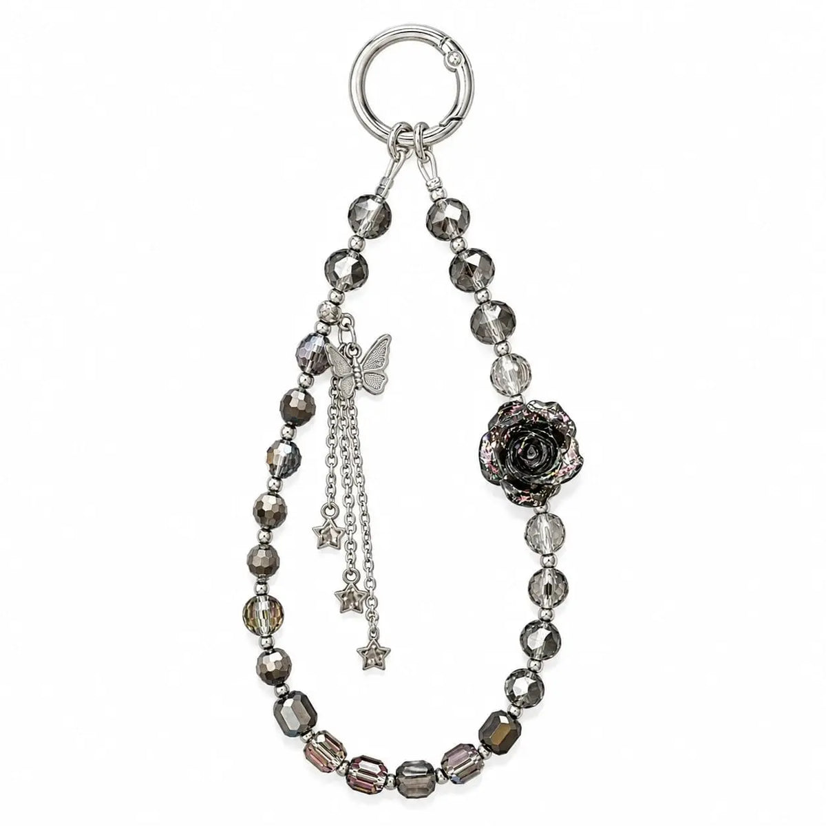 Black Rose Butterfly Charm