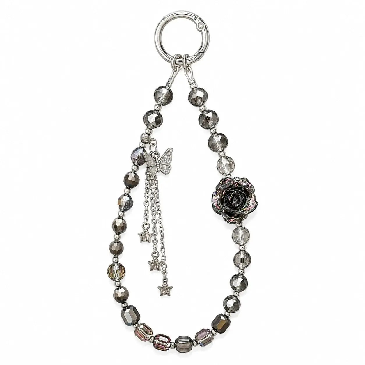 Black Rose Butterfly Charm
