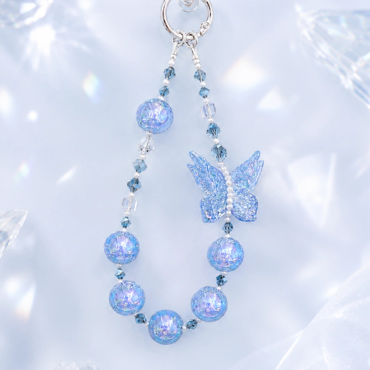 Iridescent Bead Phone Strap
