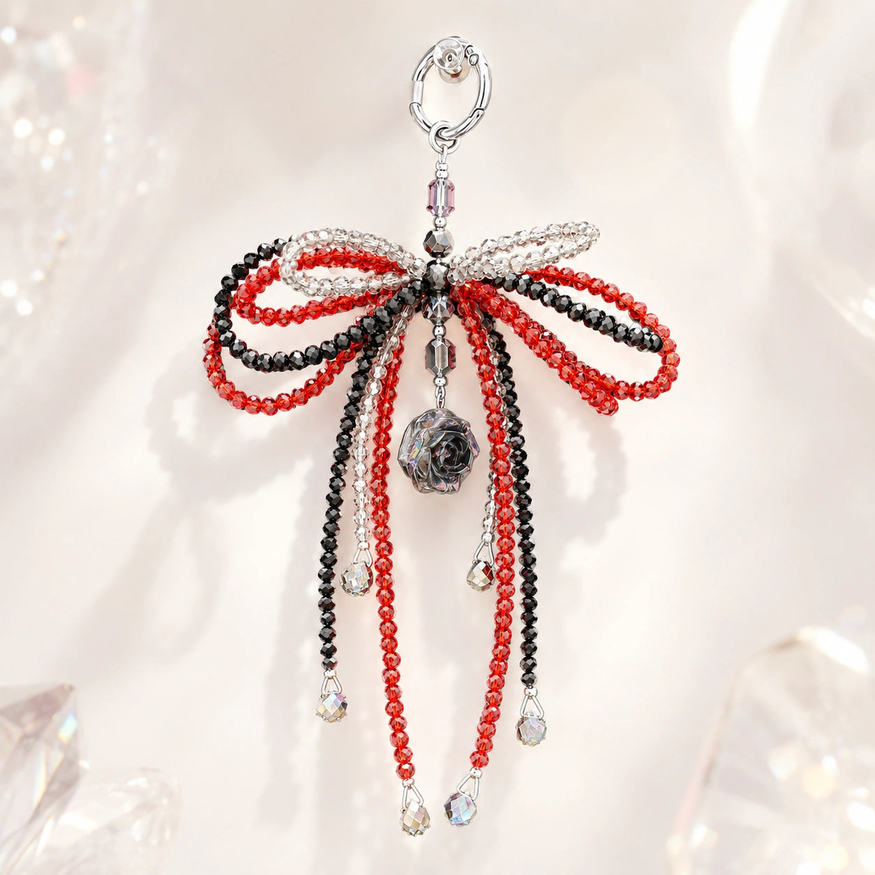 Smoky Rose Bow Charm