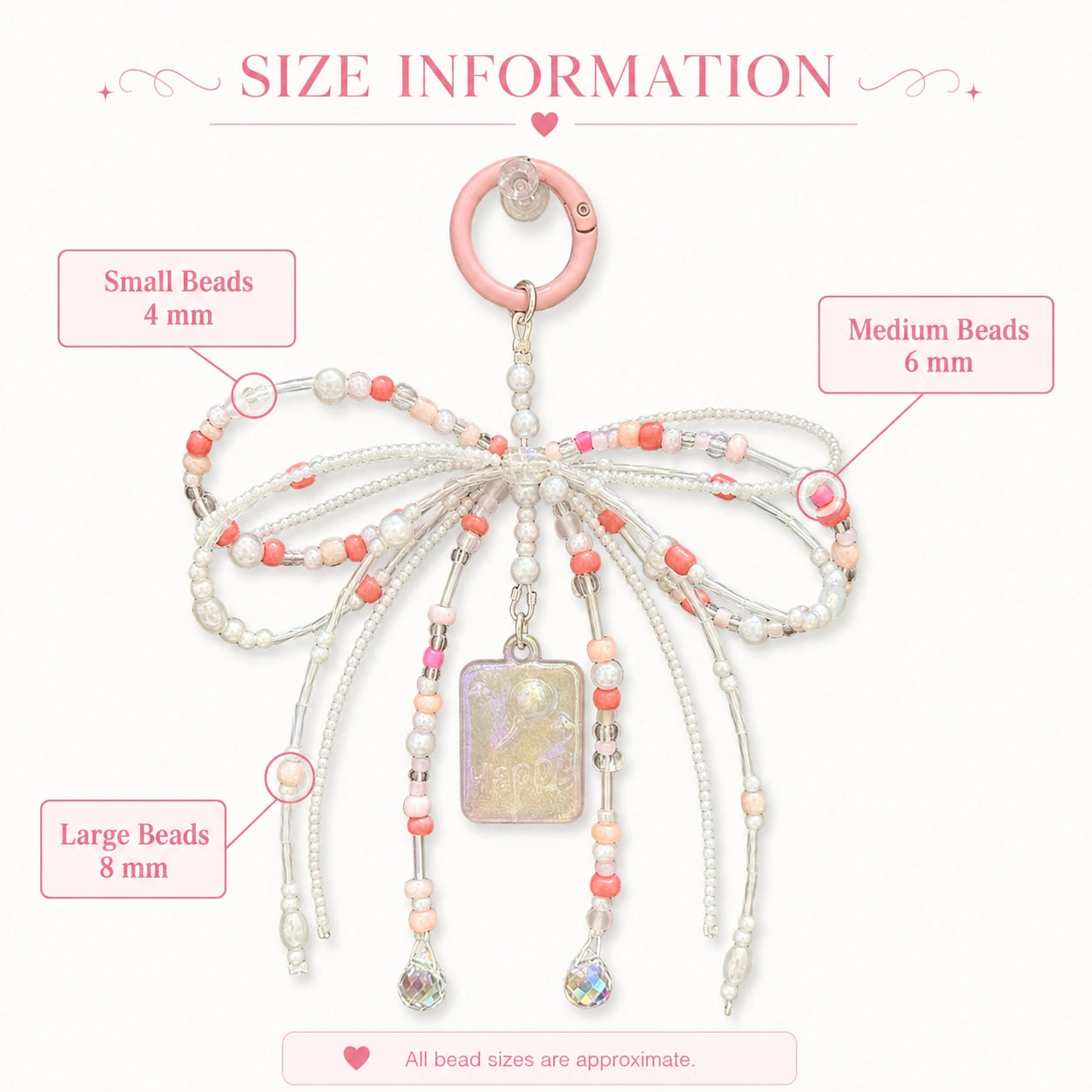 Pastel Pink Bead Strap
