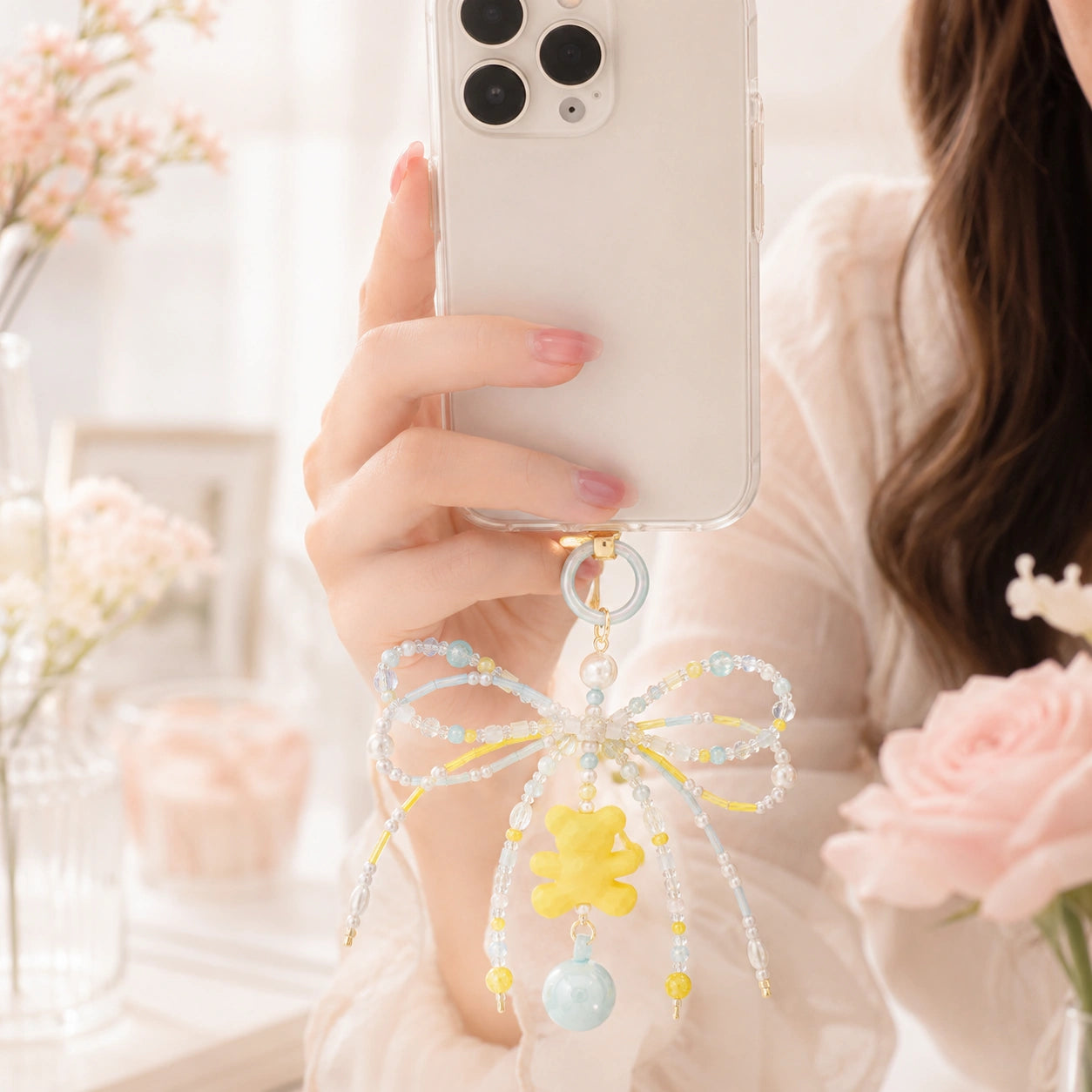 Blue Yellow Bag Charm

