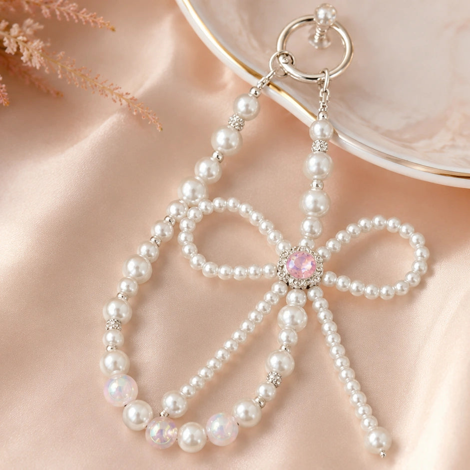 Rhinestone Bow Bag Charm