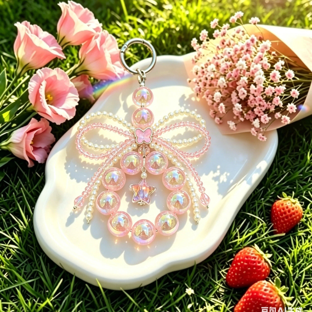 Pink Sweet Bow Keychain