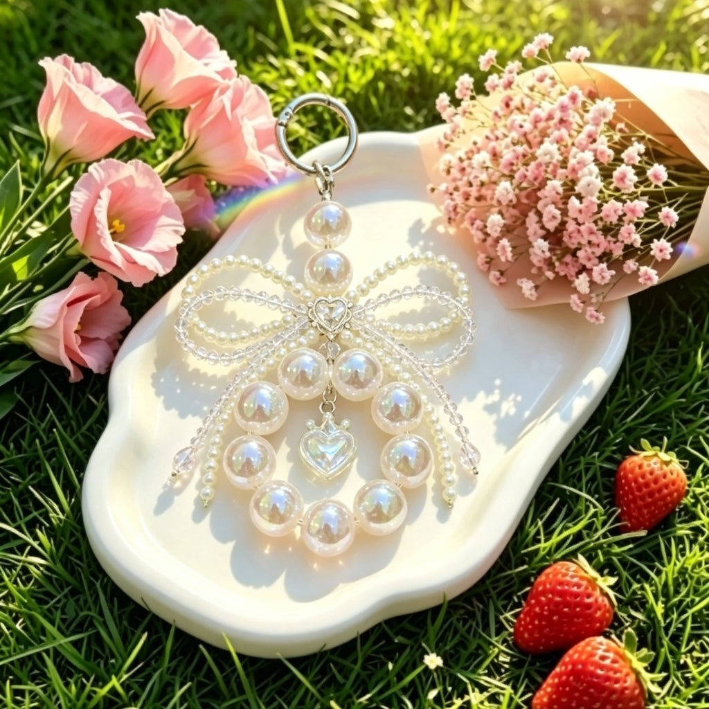 White Pearl Circle Charm