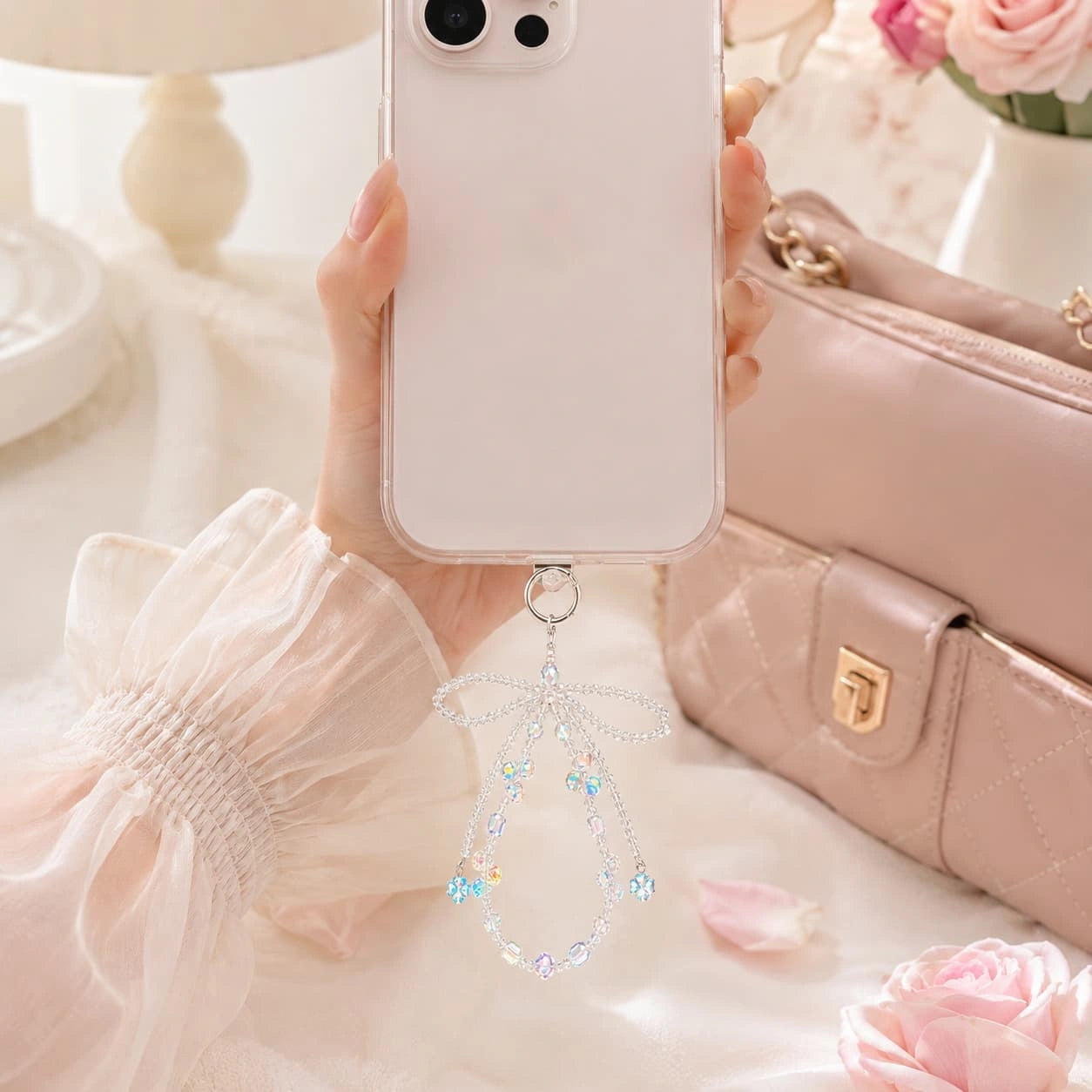 Transparent Bow Bag Charm