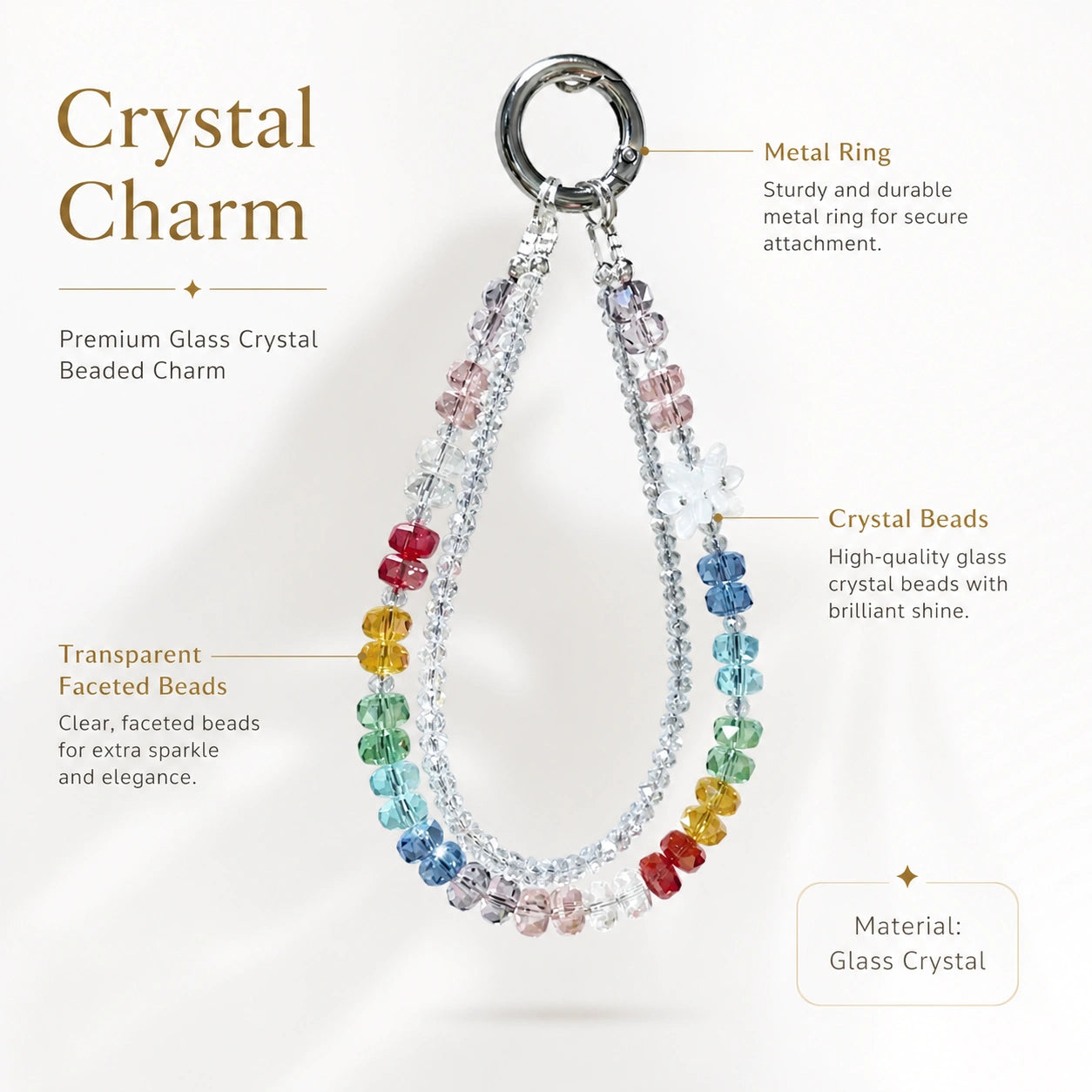 Sparkly Floral Charm