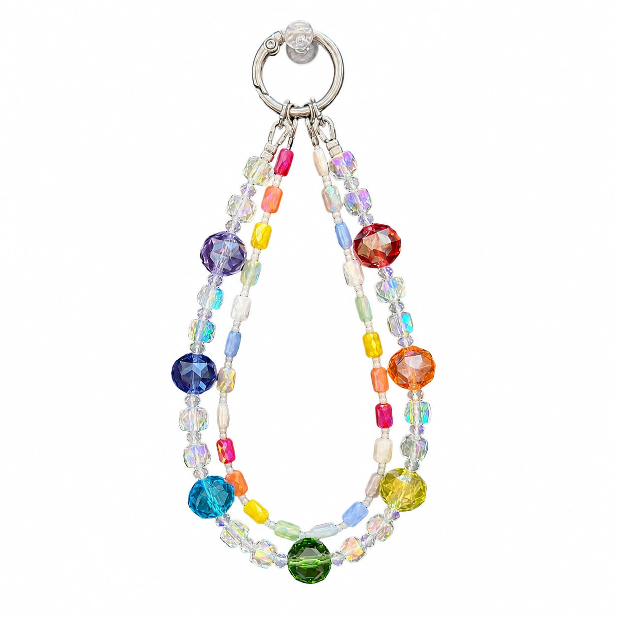 Rainbow Faceted Crystal Charm