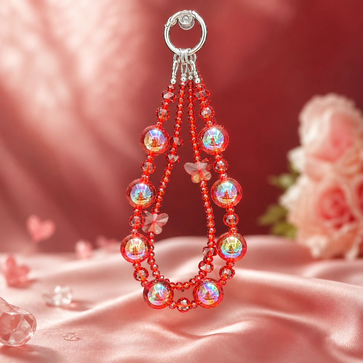 Red Crystal Phone Strap