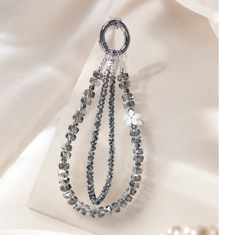 Grey Crystal Bead Charm
