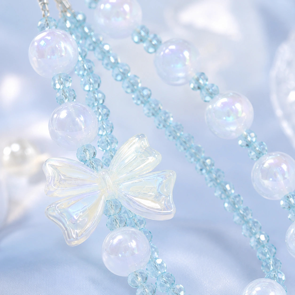 Iridescent Bow Phone Strap
