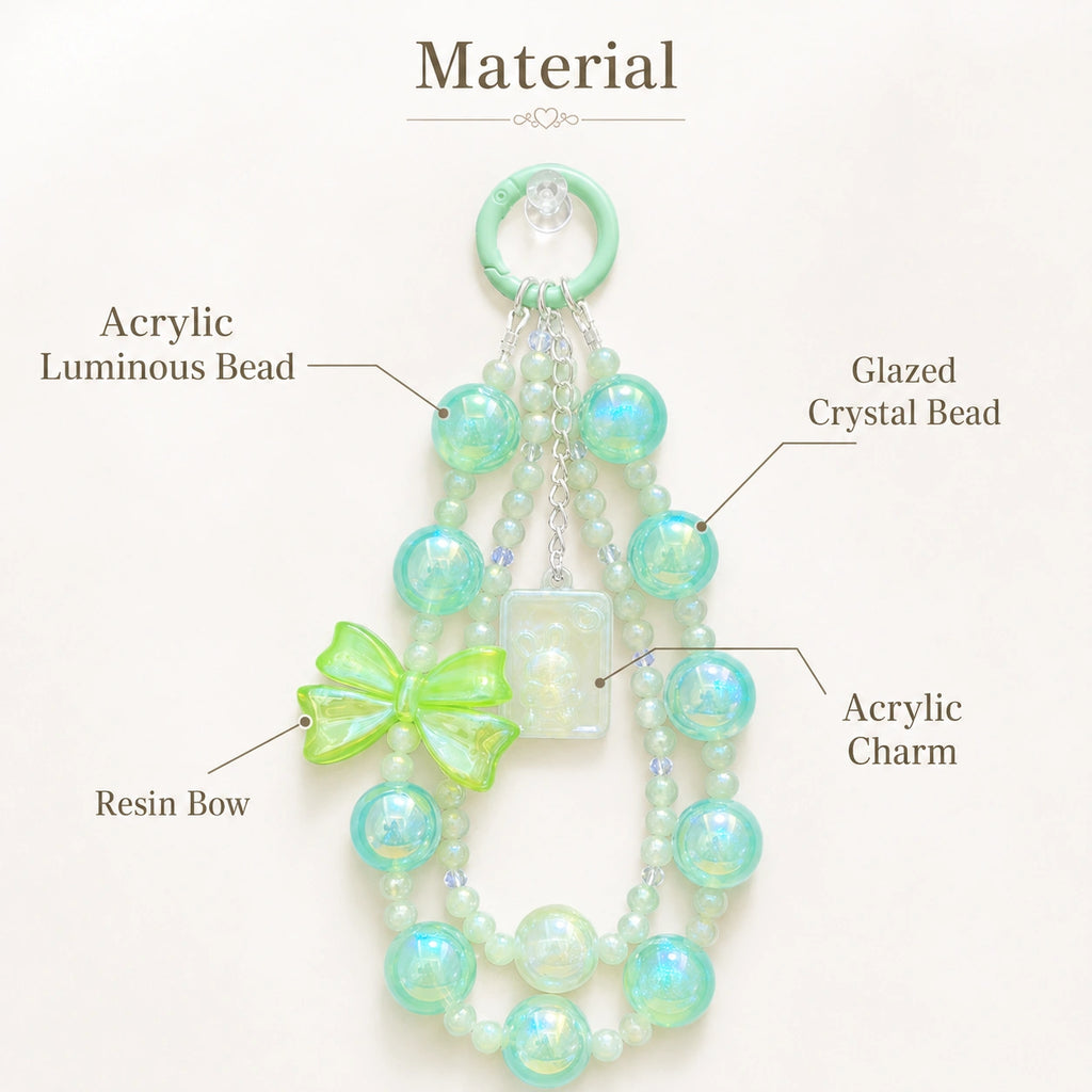 Cute Green Bow Keychain
