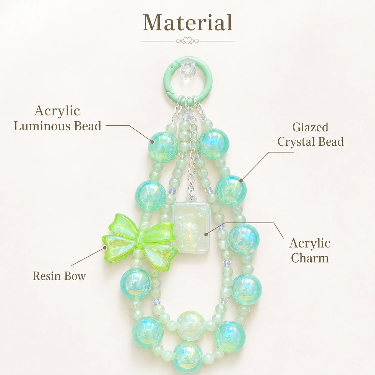 Cute Green Bow Keychain
