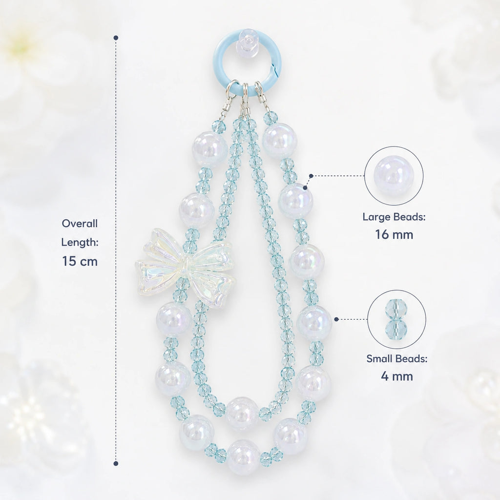Clear Blue Bead Charm