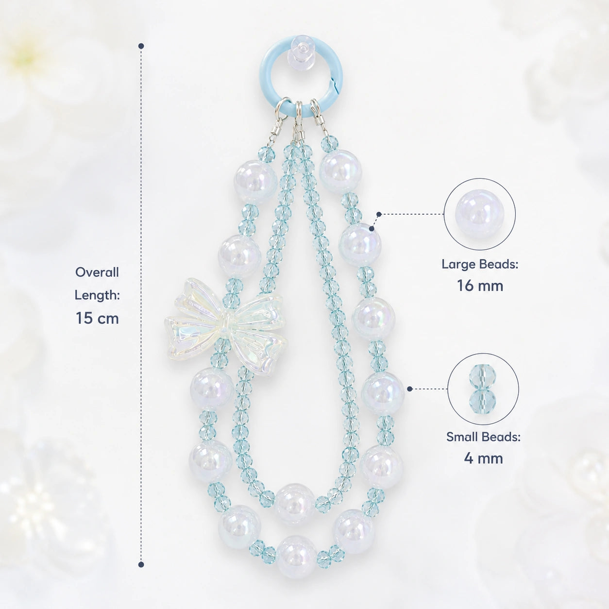Clear Blue Bead Charm