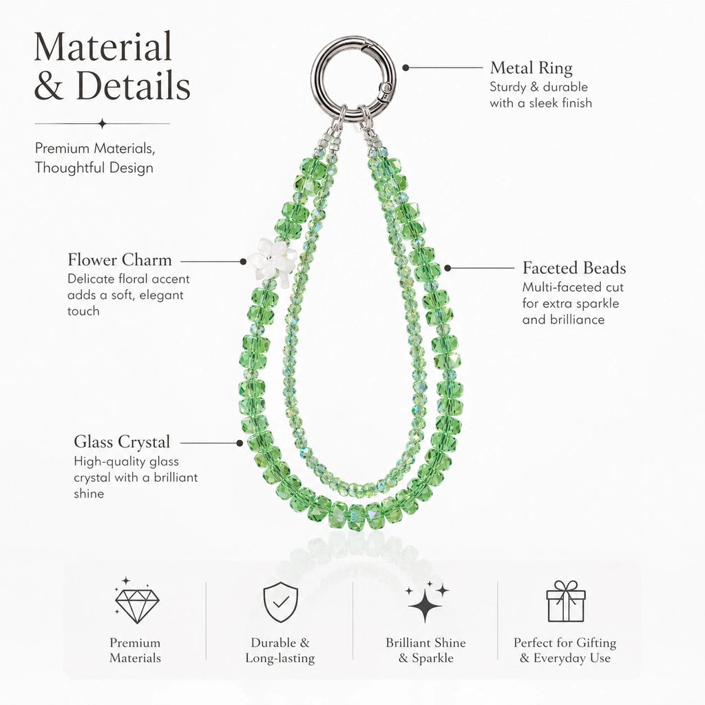 Green Floral Charm