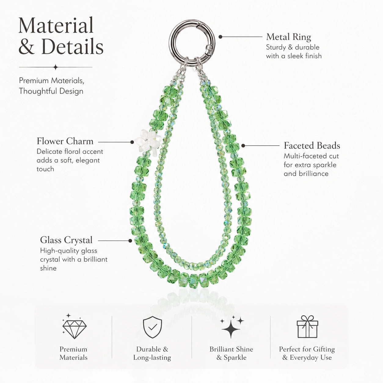 Green Floral Charm