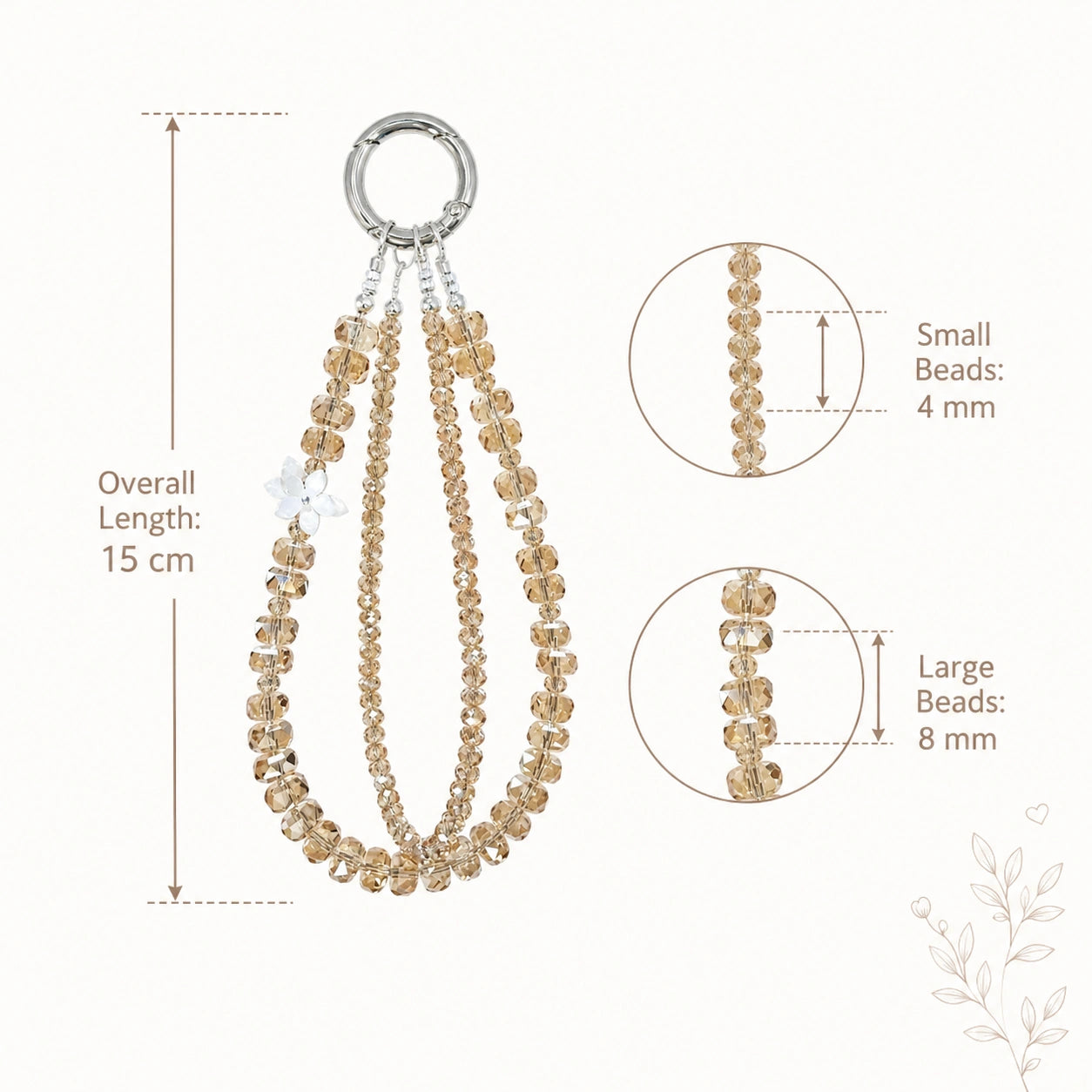 Champagne Flower Charm