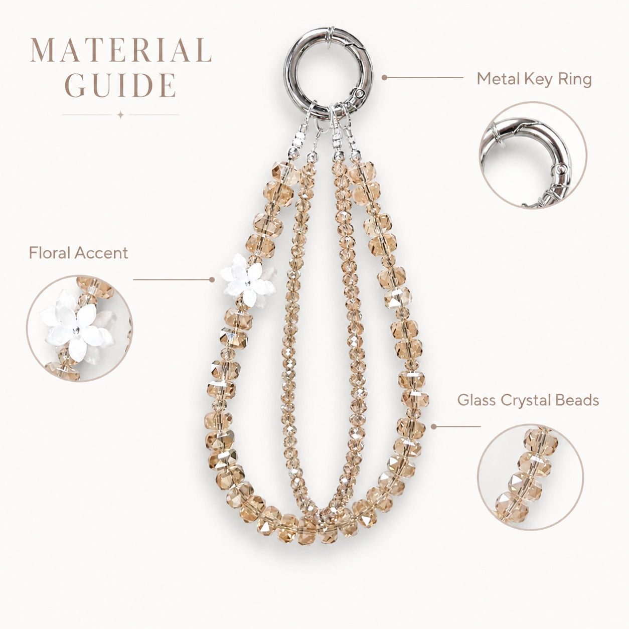 Champagne Flower Charm