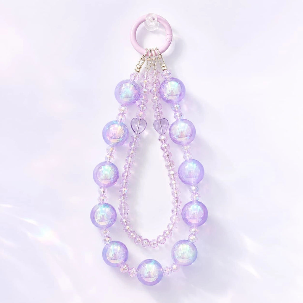 Lavender Iridescent Heart Double-Layer Charm