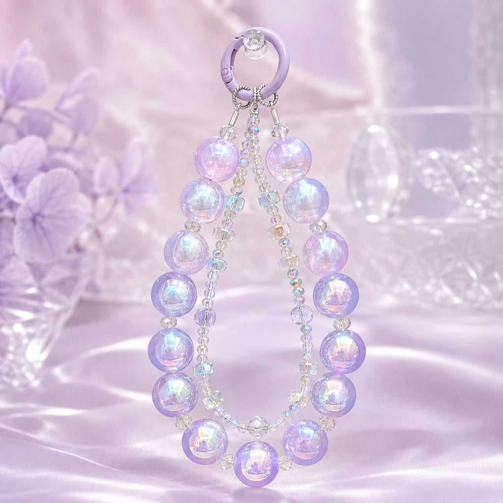 Purple Crystal Phone Strap