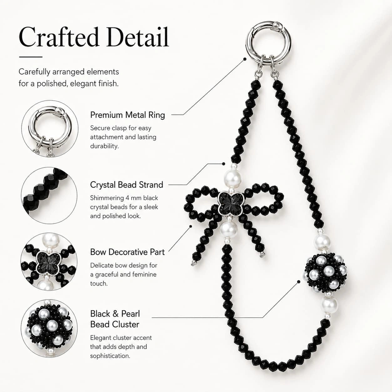 Elegant Pearl Cluster Charm