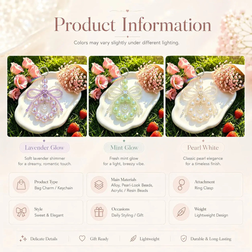 Aurora Shimmer Beaded Circle Bag Keychain, 5 Colors Available