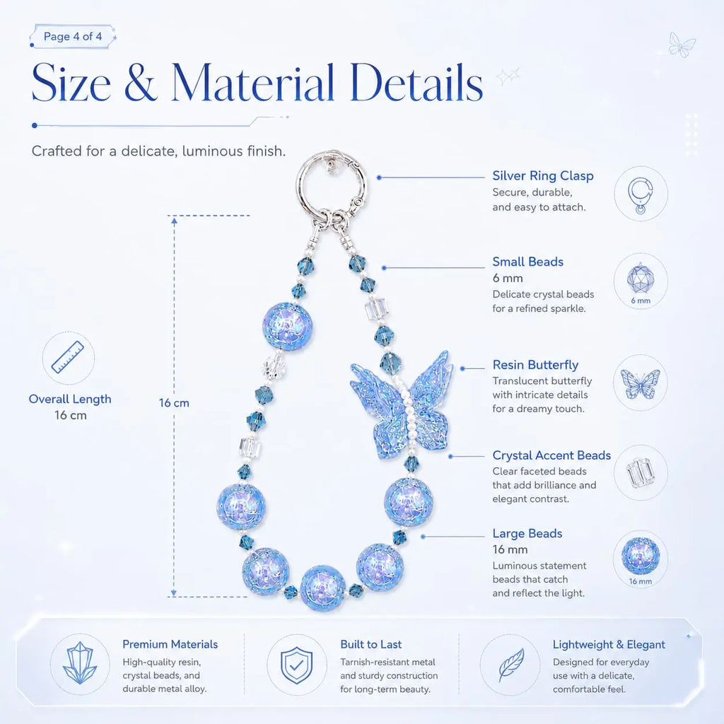 Glassy Crystal Bag Charm
